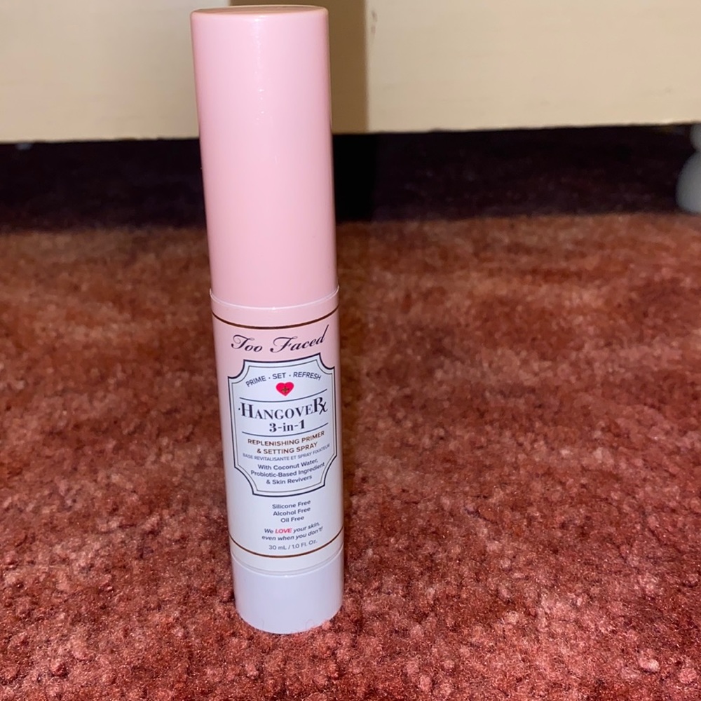 Too Faced 3 in 1 setting spray. Never opened. Got as a gift but never used